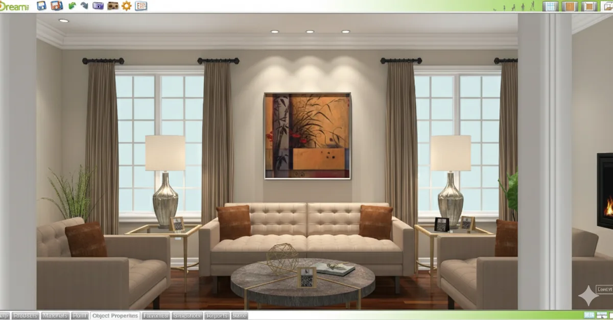 A classic living room with a sofa and armchairs
